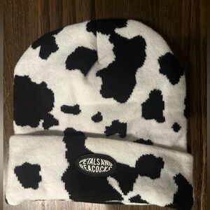 Beanie Cow Print